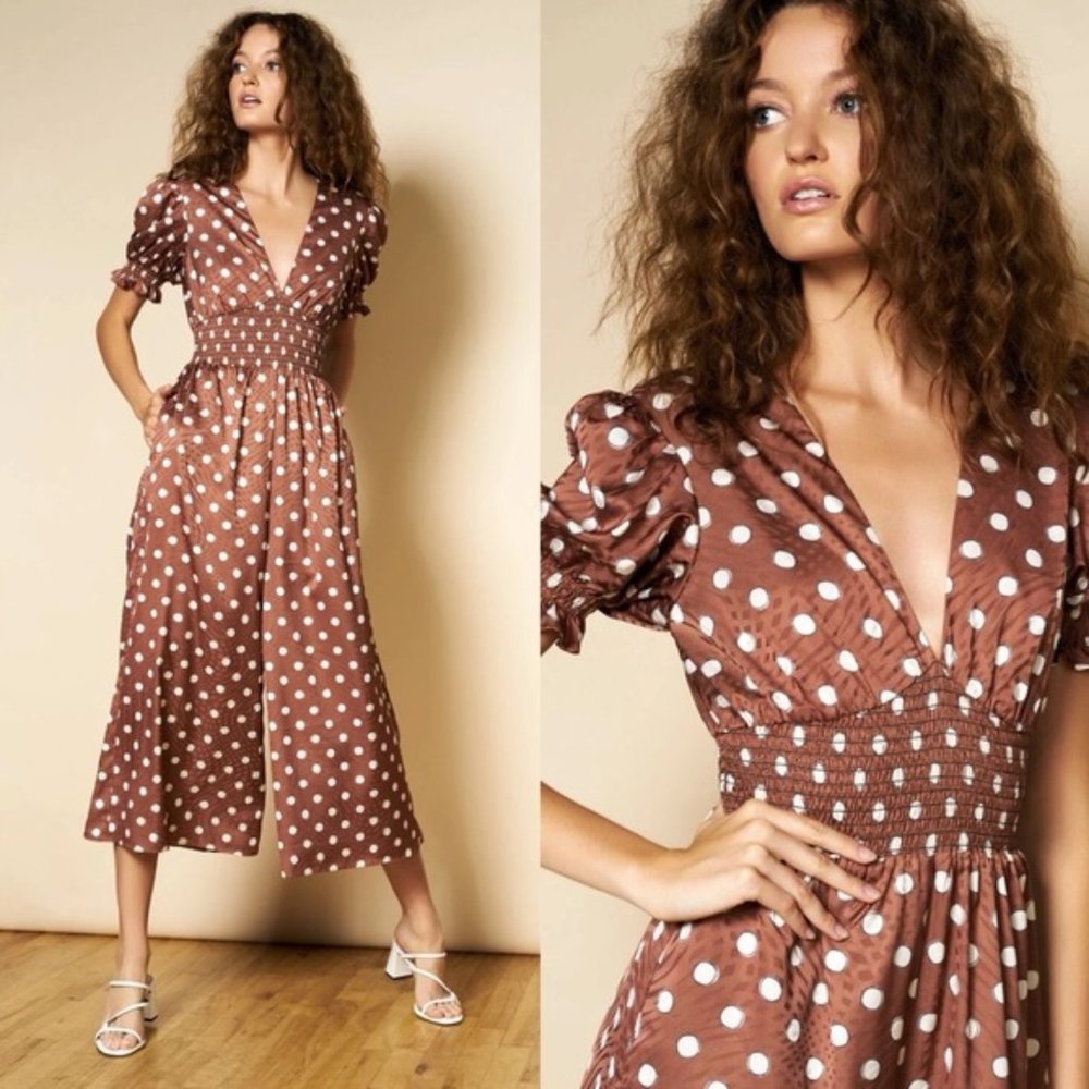 Anthropologie Hutch Odette Brown Plus Size Anthropologie Jumpsuit 1xl - Picture 3 of 11